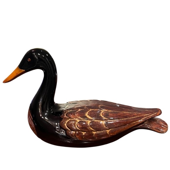 Black and Brown Vintage Lacquer Duck Made in France - Picture 2 of 9